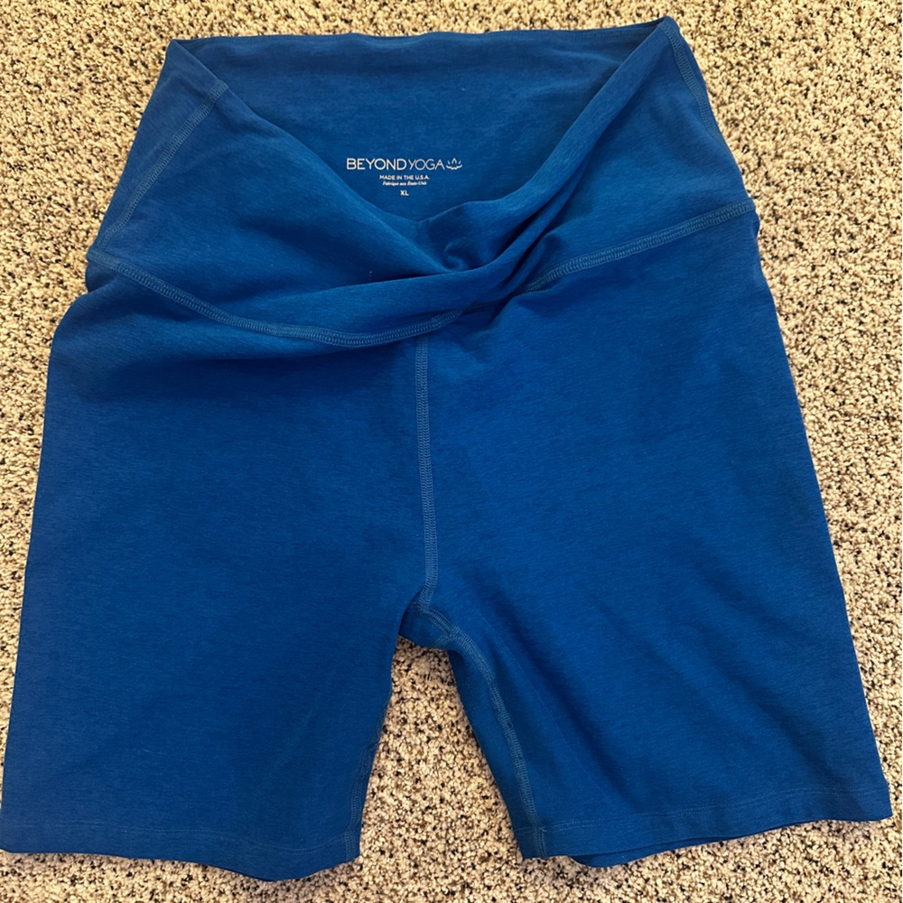 Beyond Yoga Vibrant Blue Spacedye Bike Shorts